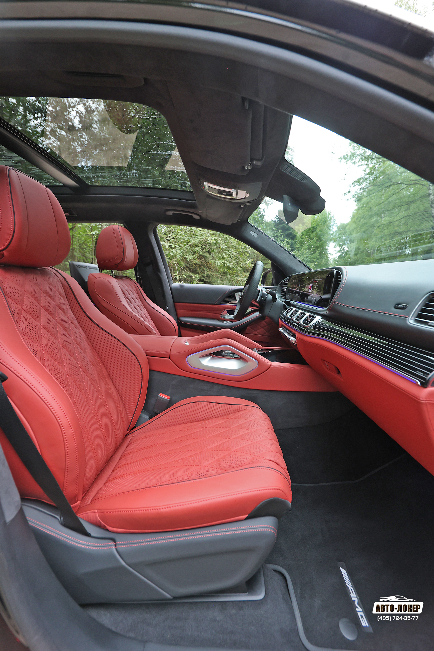 Перетяжка пороговой линии кожей салона MB GLS Mansory