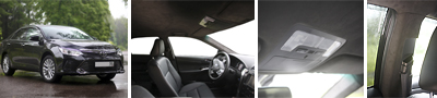 Перетяжка потолка Camry черной Алькантарой