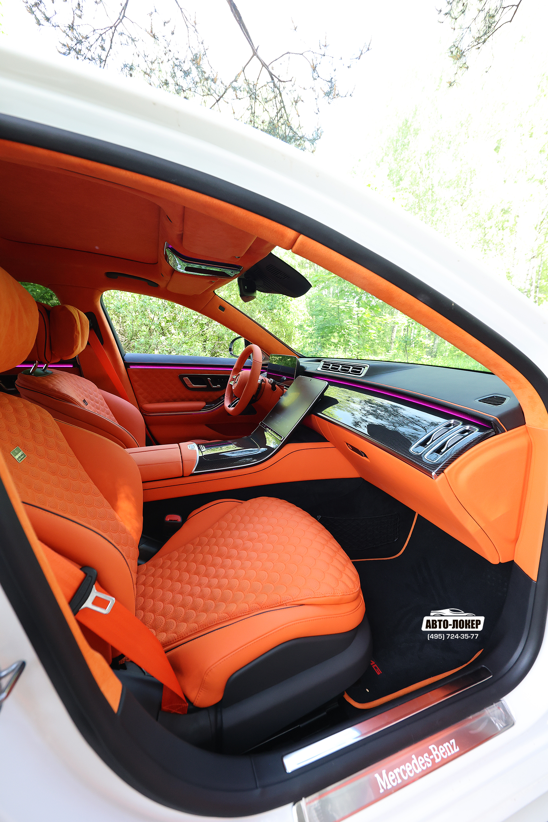 Перетяжка торпедо кожей MB S-klass W223 Brabus
