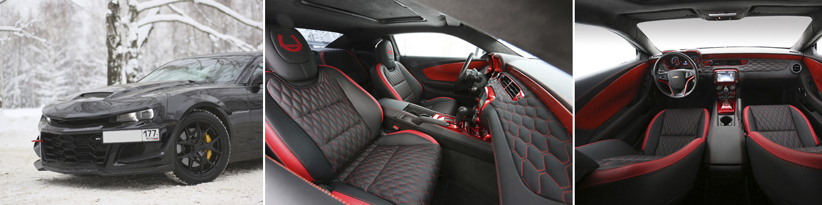 Перетяжка кожей Шевроле Камаро (Camaro) Перетяжка кожей Шевроле Камаро (Camaro)