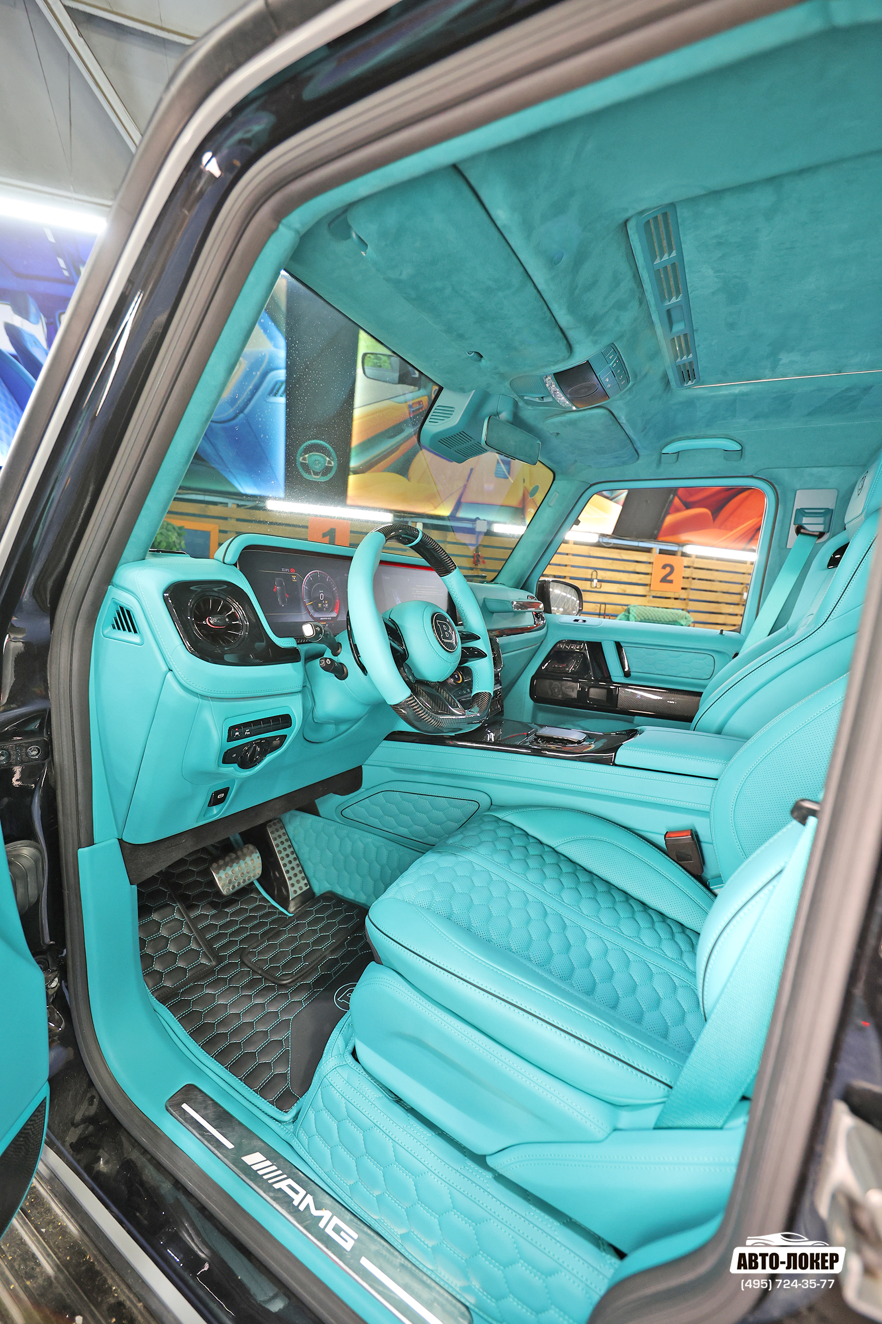 Перетяжка торпедо кожей MB Gelandewagen Tiffani