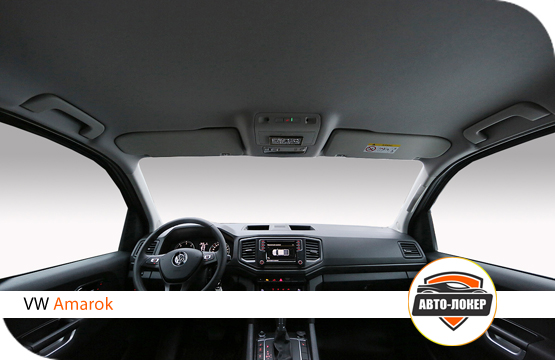 Перетяжка потолка кожей VW Amarok