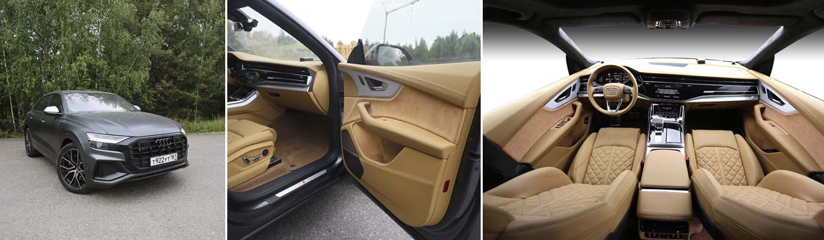 Перетяжка кожей Audi Q8 Exclusive Перетяжка кожей Audi Q8 Exclusive