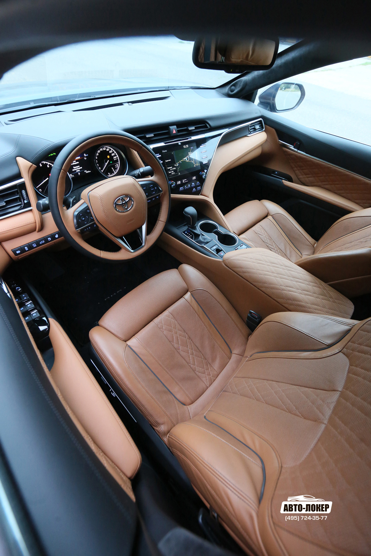 Перетяжка салона кожей Тойота Камри в стиле BMW 7