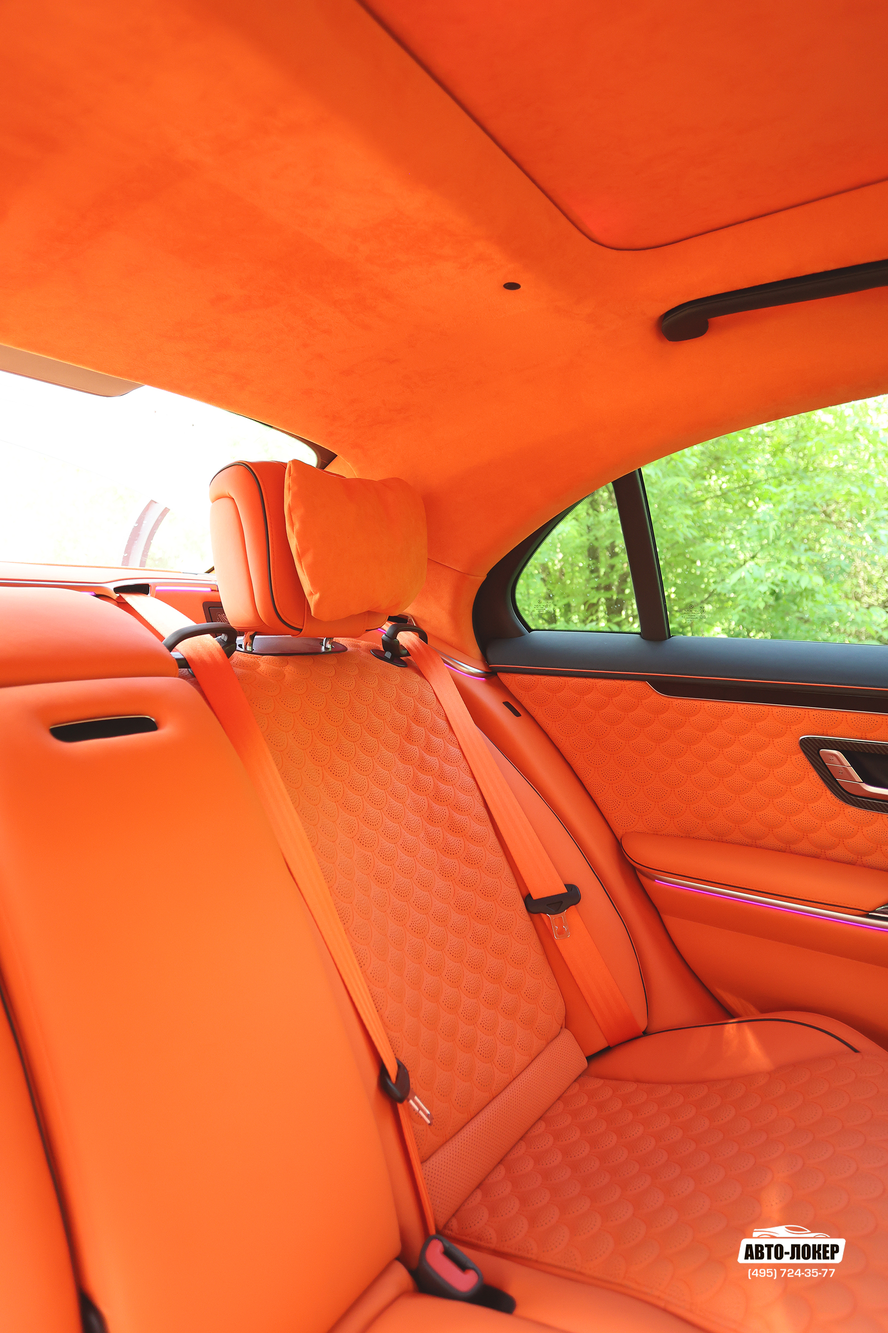 Перетяжка центральной консоли кожей MB S-klass W223 Brabus